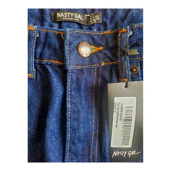 Nasty Gal Turnup Cuff Boyfriend Jeans Sz 6 - Picture 1 of 4